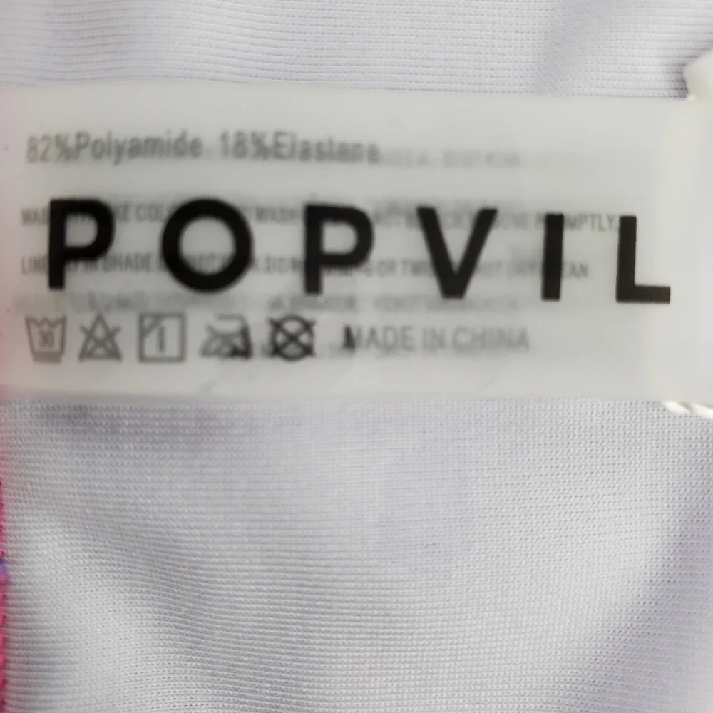 POPVIL High Waist Colorblock Ruched Bikini Swim‎ Bottoms Small Purple Lined New